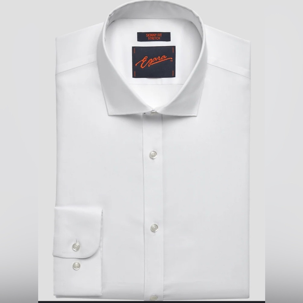 Egara Men's Crisp White Dress Shirt. New with tags. 15 1/2. 36-37. Tall.